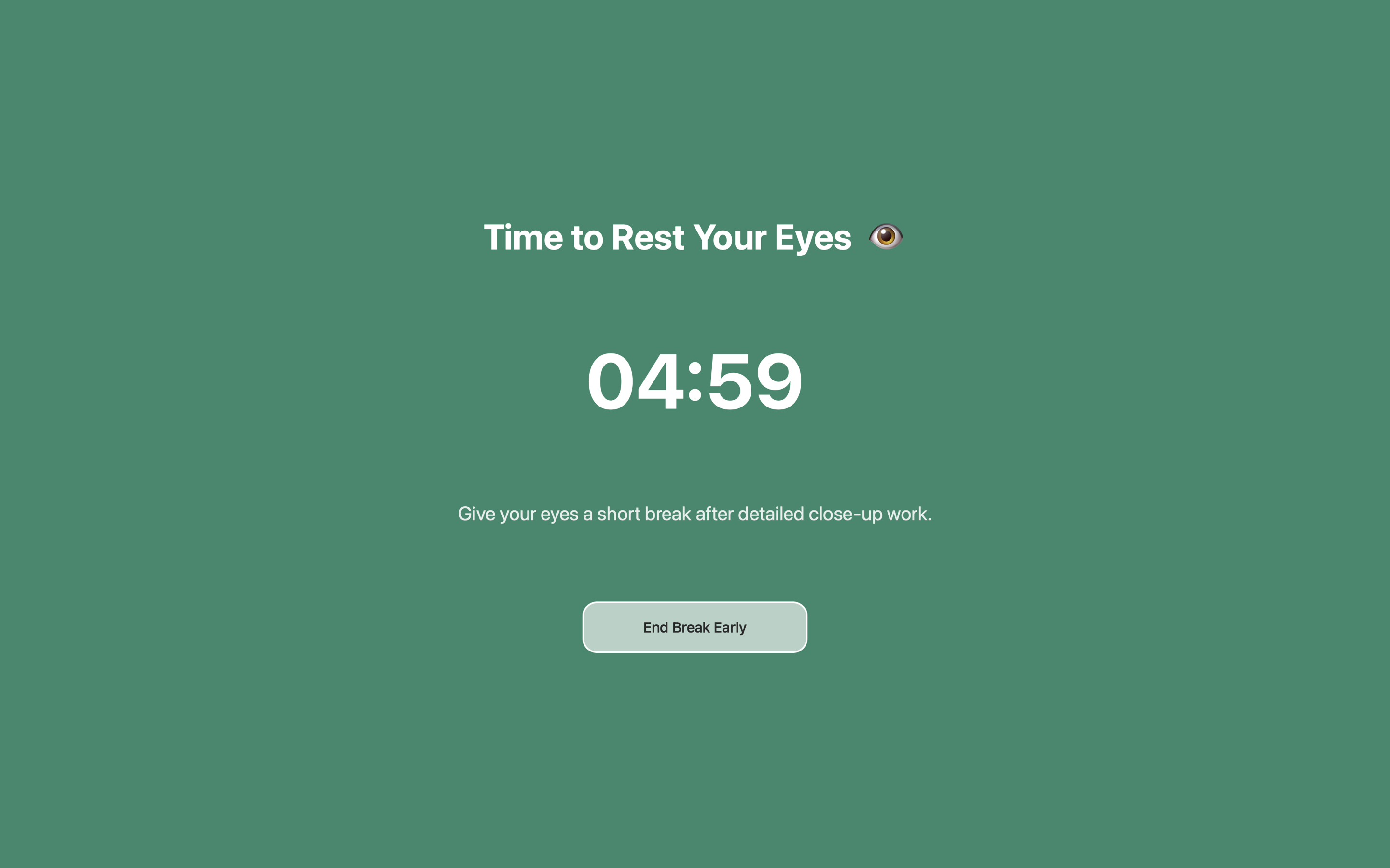 Fullscreen break overlay screenshot