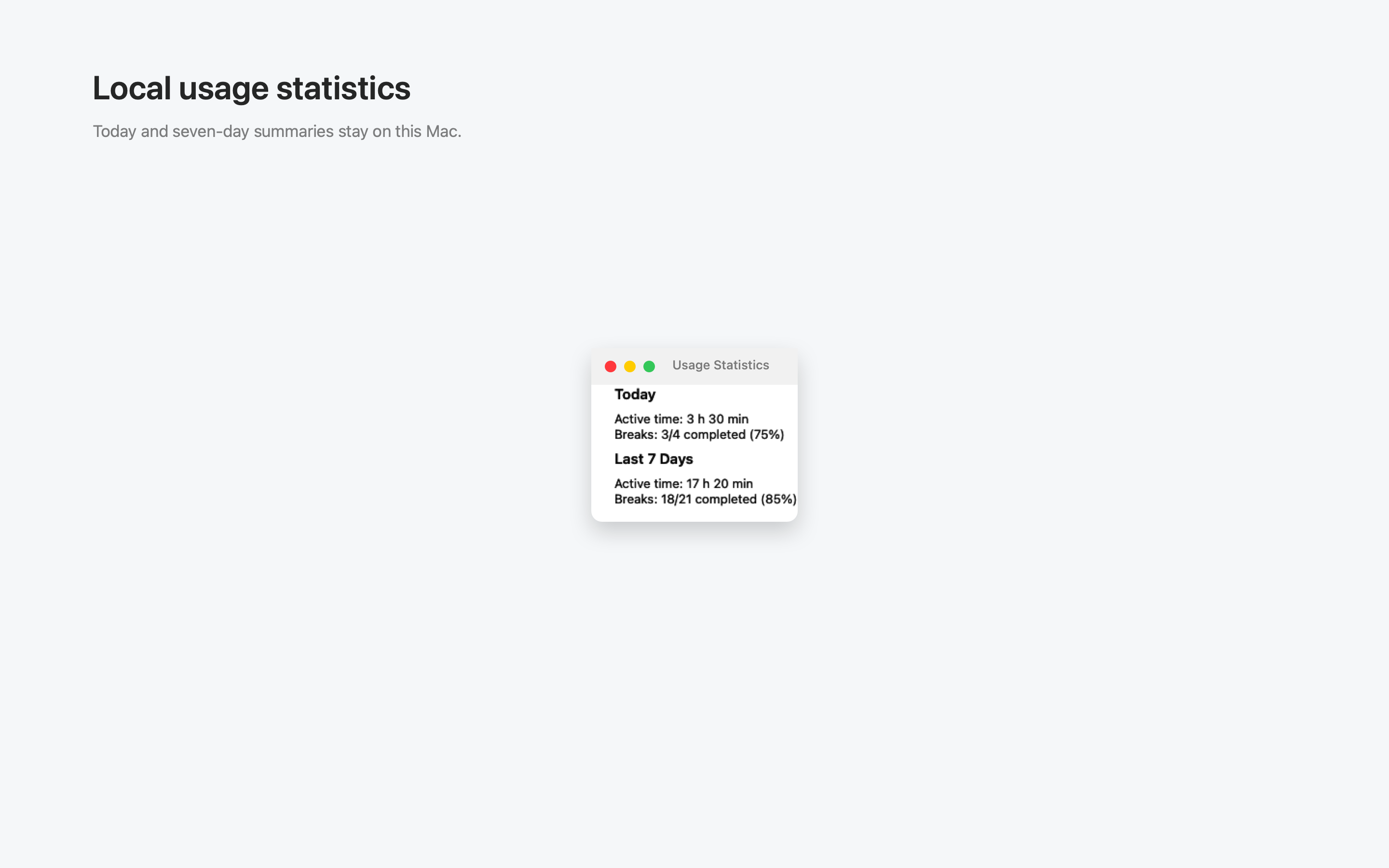 Usage statistics screenshot